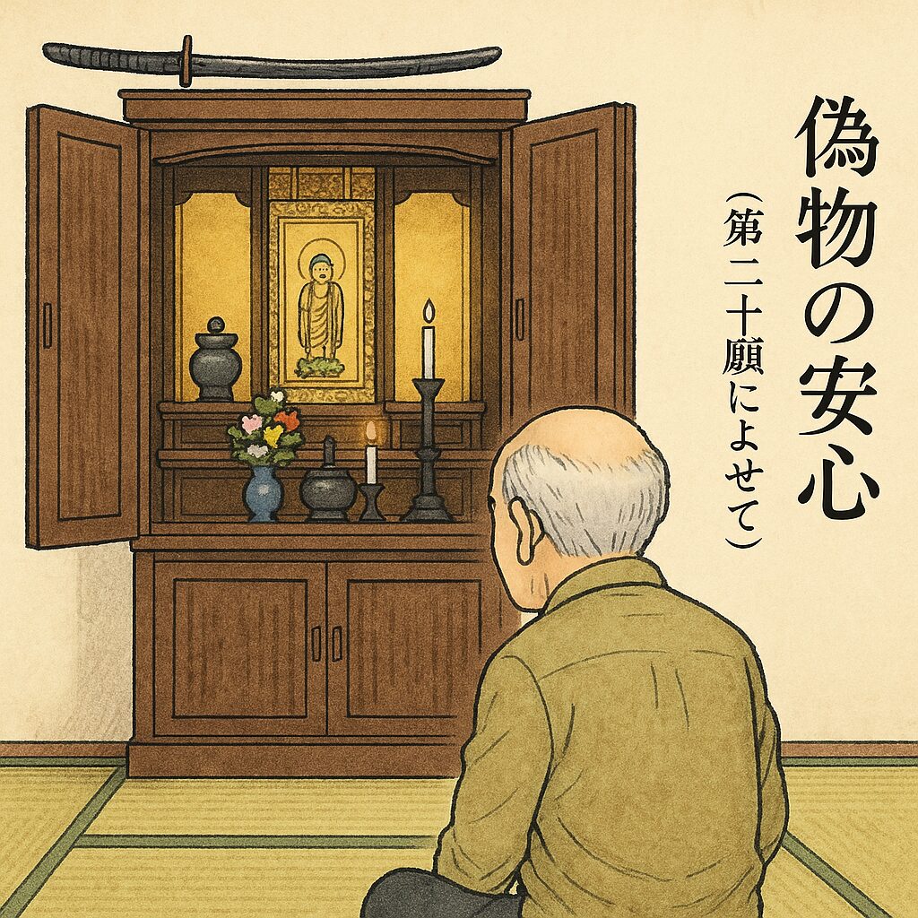 欠けた刀を仏壇の上に置いたお爺ちゃんと、そこに射す柔らかな光